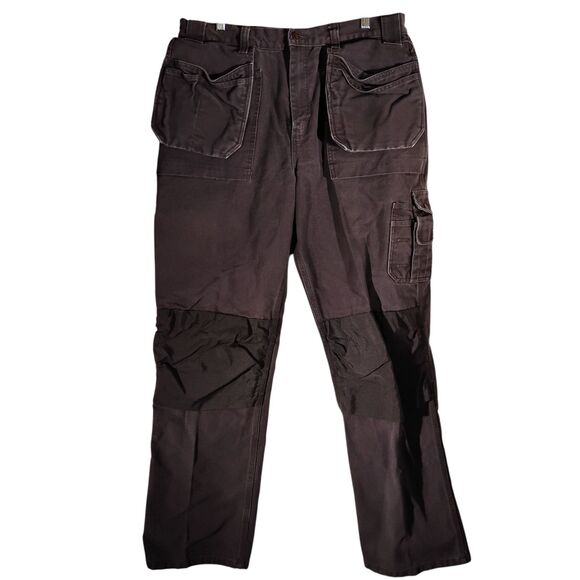 Blaklader pants mens 36x34 gray canvas double knee carpenter utility work - Picture 1 of 9